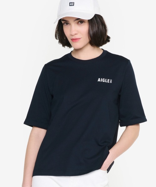 AIGLE / エーグル 吸水速乾 ワンポイントロゴプリント 半袖Tシャツ AIGLE tシャツ 吸水速乾 ワンポイントロゴプリント 半袖Tシャツ