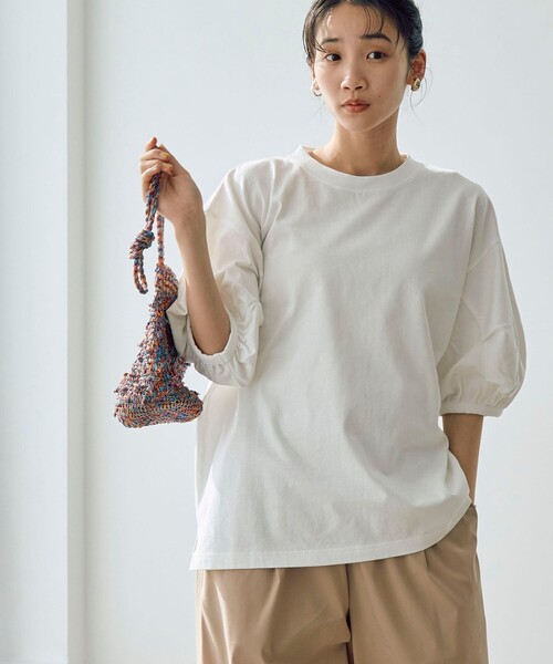 coen tシャツ USAコットンボリュームスリーブカットソー
