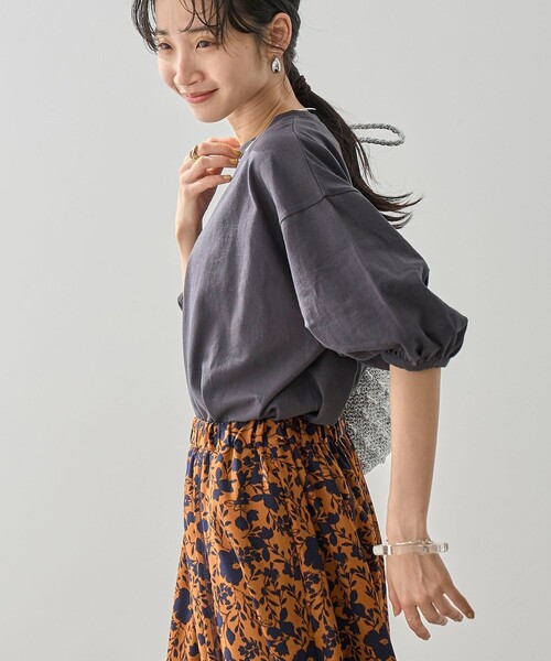 tシャツ 「JETSET SOLO PLUS」シャイニーストーンボリュームスリーブカットソー レディース JETSET SOLO PLUS】シャイニーストーンボリュームスリーブ