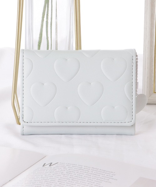 Lace Ladies 財布 ハート柄 三つ折り スクエア レディース