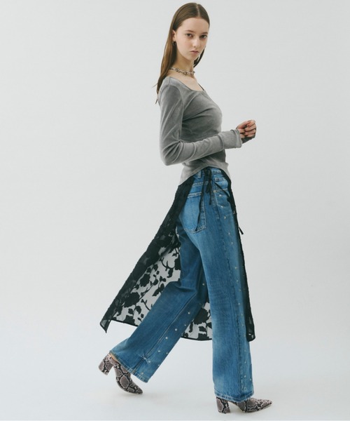 TAN 2way ラップスカート musubore スカート 2way jacquard wrap skirt / ジャガード