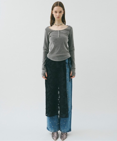 TAN 2way ラップスカート musubore スカート 2way jacquard wrap skirt / ジャガード
