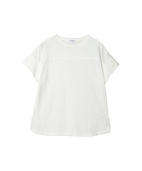 tシャツ 袖レース強撚Ｔシャツ レディース