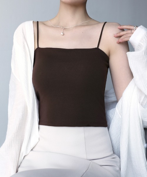 CHLOE' 【希少 美品】黒シフォン★キャミソール カップ付きキャミソール ブラトップ重ね着[品番：AGCW0006492