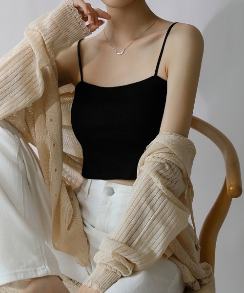 COCOMOMO キャミソール 「9色展開」 楽キャミ カップ付きキャミソール