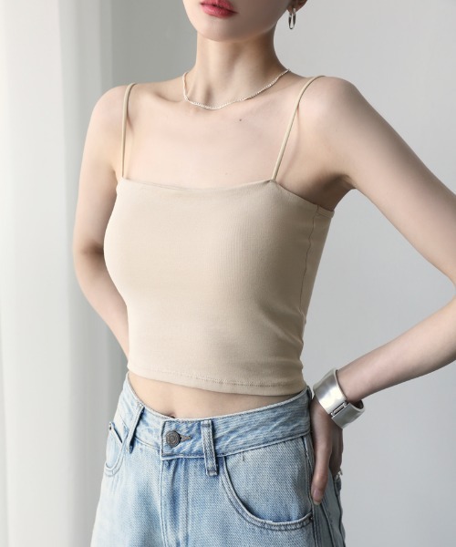 CHLOE' 【希少 美品】黒シフォン★キャミソール ベーシックキャミソール（シアバター加工） （キャミソール