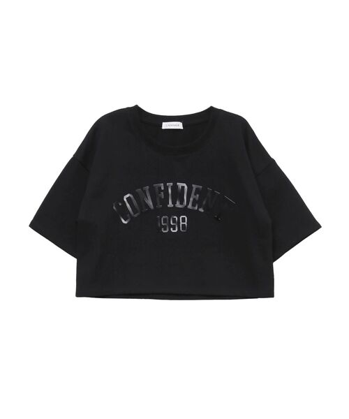 tシャツ メタリックロゴスウェットトップス「セットアップ対応」 レディース