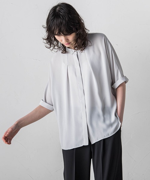 la.f ブラウス シャツ バックサテンアムンゼンブラウス「洗濯