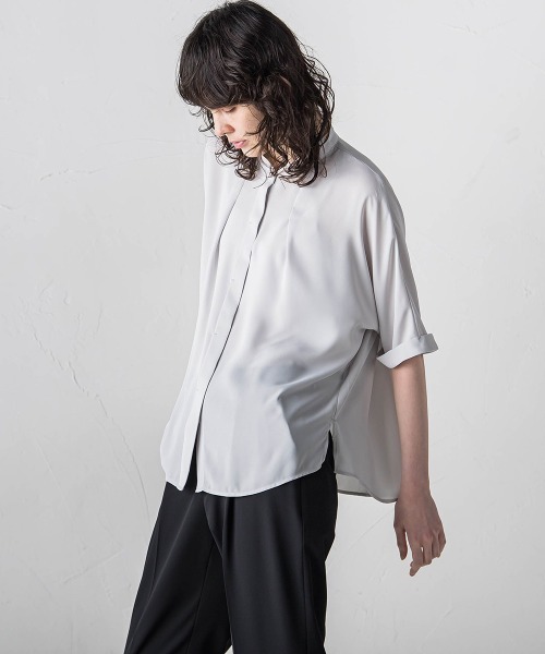 la.f ブラウス シャツ バックサテンアムンゼンブラウス「洗濯