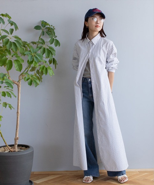 SUWDEE シャツワンピース stripe shirt long op : ZOZOTOWN Yahoo!店