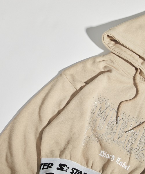 STARTER BLACK LABEL パーカー 裏起毛ショート丈裾ロゴテープ付