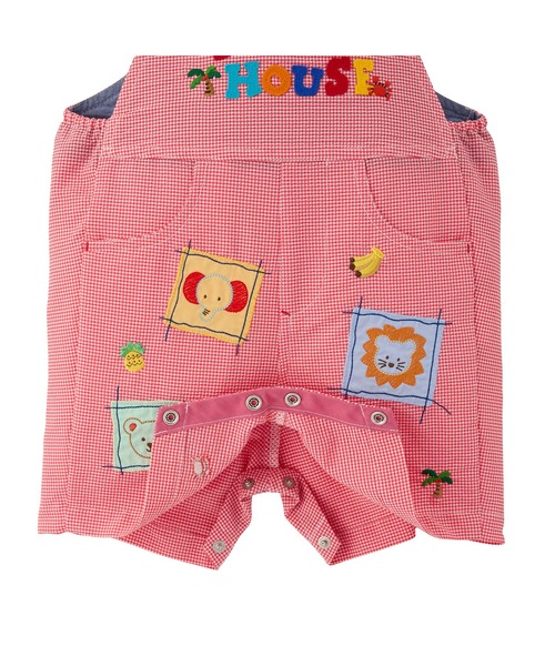 MIKI HOUSE サロペット オーバーオール ミキハウスベア 5分丈