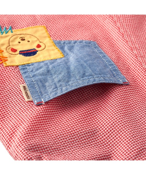 MIKI HOUSE サロペット オーバーオール ミキハウスベア 5分丈