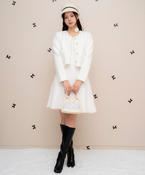 ウィルセレクション ブレード付きフェザーヤーンジャケット＆ワンピース　セット SALE／30%OFF】WILLSELECTION ブレード付きフェザーヤーンジャケット