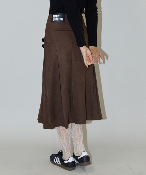 スカート MARY QUANT × PUBLUX/マリークワント フェイクスエード ダブルベルト ローライズ プリーツスカート　限定展開 | PUBLUX | 01