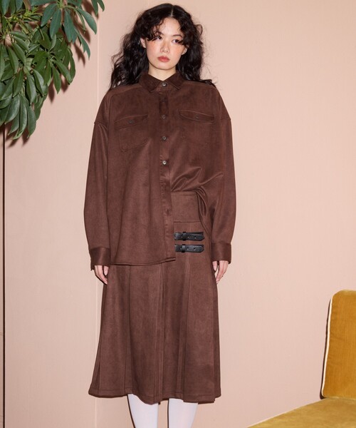 スカート MARY QUANT × PUBLUX/マリークワント フェイクスエード ダブルベルト ローライズ プリーツスカート　限定展開 | PUBLUX | 06