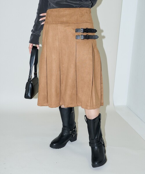 スカート MARY QUANT × PUBLUX/マリークワント フェイクスエード ダブルベルト ローライズ プリーツスカート　限定展開 | PUBLUX | 13