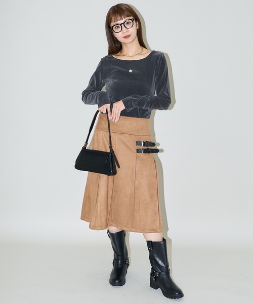 スカート MARY QUANT × PUBLUX/マリークワント フェイクスエード ダブルベルト ローライズ プリーツスカート　限定展開 | PUBLUX | 15
