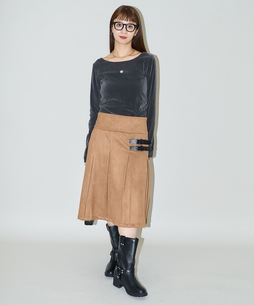 スカート MARY QUANT × PUBLUX/マリークワント フェイクスエード ダブルベルト ローライズ プリーツスカート　限定展開 | PUBLUX | 16