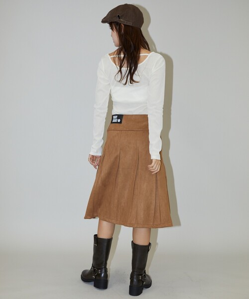 スカート MARY QUANT × PUBLUX/マリークワント フェイクスエード ダブルベルト ローライズ プリーツスカート　限定展開 | PUBLUX | 20