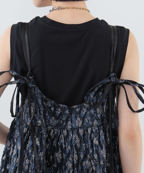 新品未使用】CAROLINA GLASER ラメドット キャミソール ワンピース CAROLINA GLASER（カロリナ グレイサー）の「ラメドット