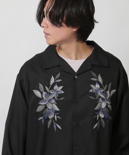 LAKOLE(ラコレ) シャツ フラワー刺繍シャツ / 291756 メンズ LAKOLE(ラコレ) シャツ フラワー刺繍シャツ / 291756 メンズ
