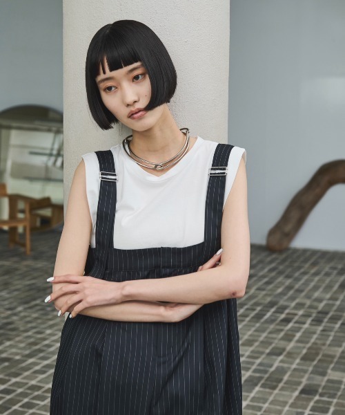 AIC. オールインワン ストライプスラックスオールインワン
