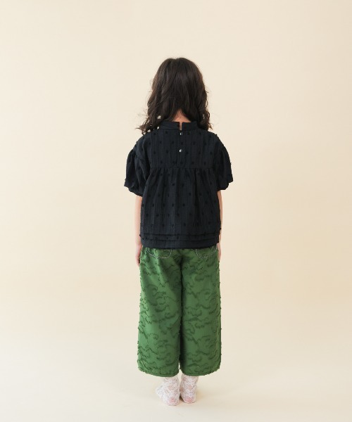 ワイドパンツ パンツ フリンジラインベイカーワイドパンツ キッズ 子供服 女の子の画像