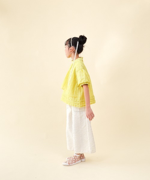 ワイドパンツ パンツ フリンジラインベイカーワイドパンツ キッズ 子供服 女の子の画像
