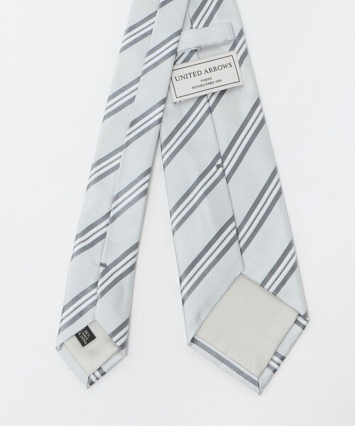 【新品未使用】＜UNITED ARROWS＞ レジメンタル タイ UNITED ARROWS（ユナイテッドアローズ） ネクタイ シルバー フォーマル