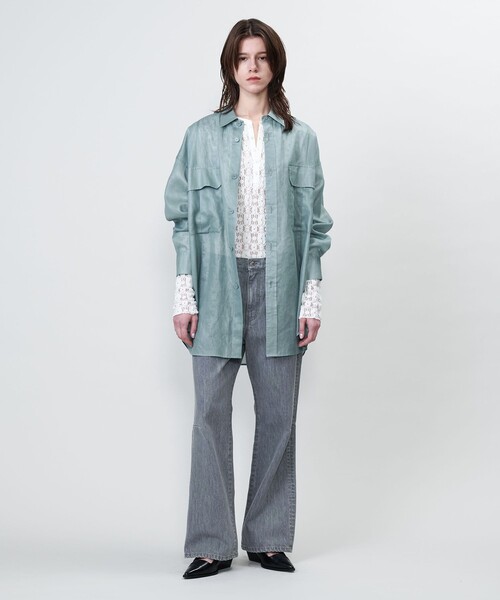 ブラウス シャツ 「ASTRAET」フラップポケット シアー レギュラーカラーシャツ レディース ASTRAET ブラウス シャツ 「ASTRAET」フラップポケット シアー