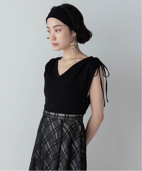 RANDA（ランダ） ワンピース ニットドッキングチェックワンピース