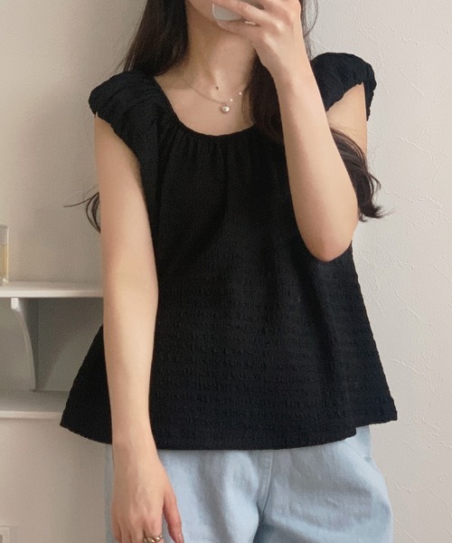LAUIR(ラウアー) ブラウス シャツ ぽこぽこギャザーブラウス LAUIR(ラウアー) ブラウス シャツ ぽこぽこギャザーブラウス