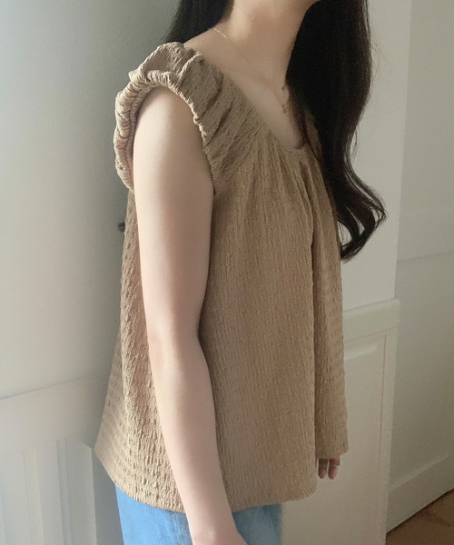 LAUIR(ラウアー) ブラウス シャツ ぽこぽこギャザーブラウス LAUIR(ラウアー) ブラウス シャツ ぽこぽこギャザーブラウス