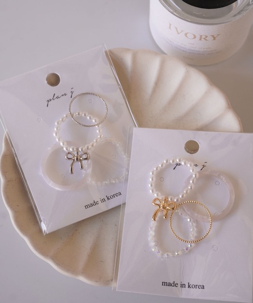 指輪 リング 「 ammy. / エイミードット 」 リボンモチーフ アクリル