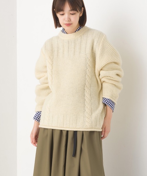 「OMNES」 長袖ニット FREE アイボリー レディース_画像5