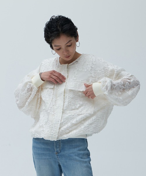 レビュー高評価商品 Brown&Street シアージャカードブルゾン アウター ブルゾン その他