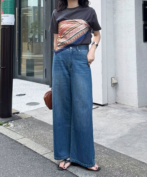 【もか出品】CADUNE ドロストデニムパンツ　ライトブルーSS もか出品】CADUNE ドロストデニムパンツ ライトブルーSS
