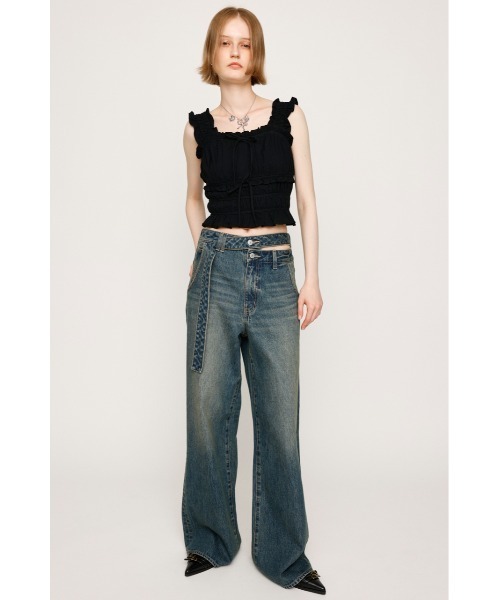 SLY ジーンズ デニム デニムパンツ DOUBLE HOLE BELT STRAIGHT