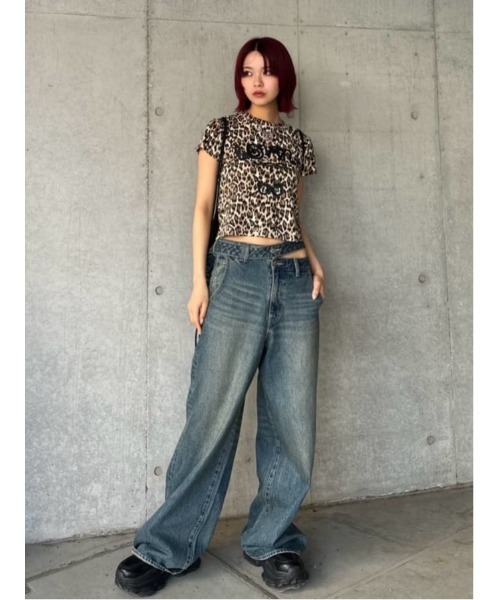 SLY ジーンズ デニム デニムパンツ DOUBLE HOLE BELT STRAIGHT