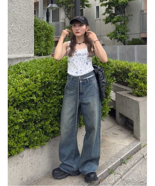 SLY ジーンズ デニム デニムパンツ DOUBLE HOLE BELT STRAIGHT