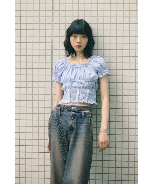 SLY DOUBLE HOLE BELT STRAIGHT PT デニムパンツ SLY | DOUBLE HOLE BELT STRAIGHT パンツ (ストレート ) |SHEL