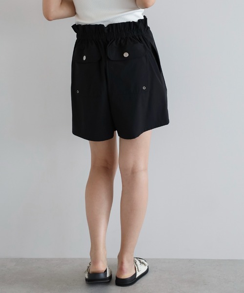 ウエストギャザーcanvasショートパンツ 撥水・接触冷感・UVカット】ウエストギャザーショートパンツ