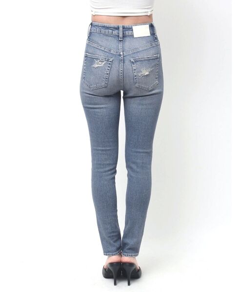 完売商品　GYDA 洗えるハイウエスト　スキニーデニム GYDA ジーンズ デニム デニムパンツ ハイウエストcut out poket
