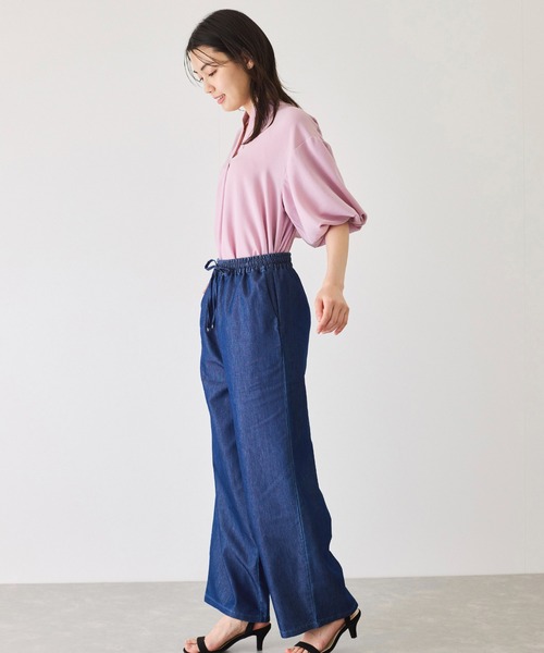 2色展開 夏も快適★クール素材ワイドジーンズ/追跡有 VETEMENTS ダメージ ワイドジーンズ | ブルー | FARFETCH JP