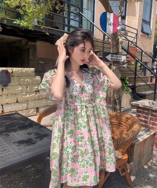 ALMO ワンピース 「portulaca」襟付き花柄ワンピース : ZOZOTOWN Yahoo