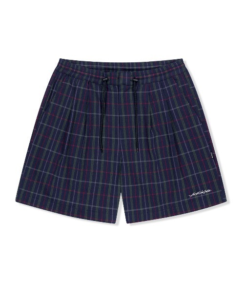 YESEYESEE パンツ Crinkled Fabric Check Shorts メンズ