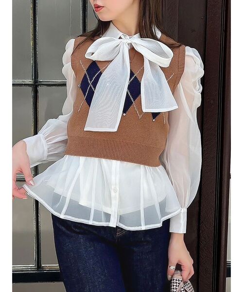 【専用】№77241012  オーダー品です♫ dazzlin ニット セーター アーガイルニットトップス レディース