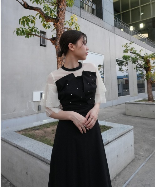 Jolie et Jolie（ジョリー エ ジョリー） ドレス パール付きビスチェ風
