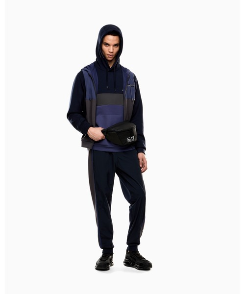 【エンポリオ アルマーニ EA7】Athletic Colour Block Athletic Colour Block Sweatshirt mit Rundhalsausschnitt aus